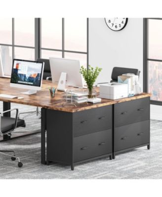 2-Drawer File Cabinet, Wood Lateral Filing Cabinet, Home Office File Cabinet for A4, Letter Size