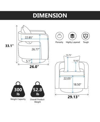Beige Swivel Accent Chair for Modern & Comfy Seating