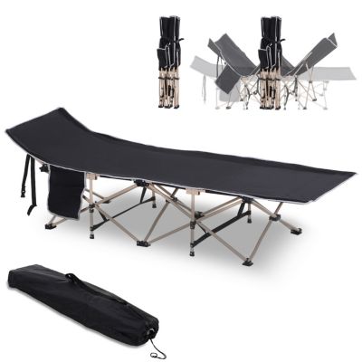 Folding Camping Cot for Adults with Storage