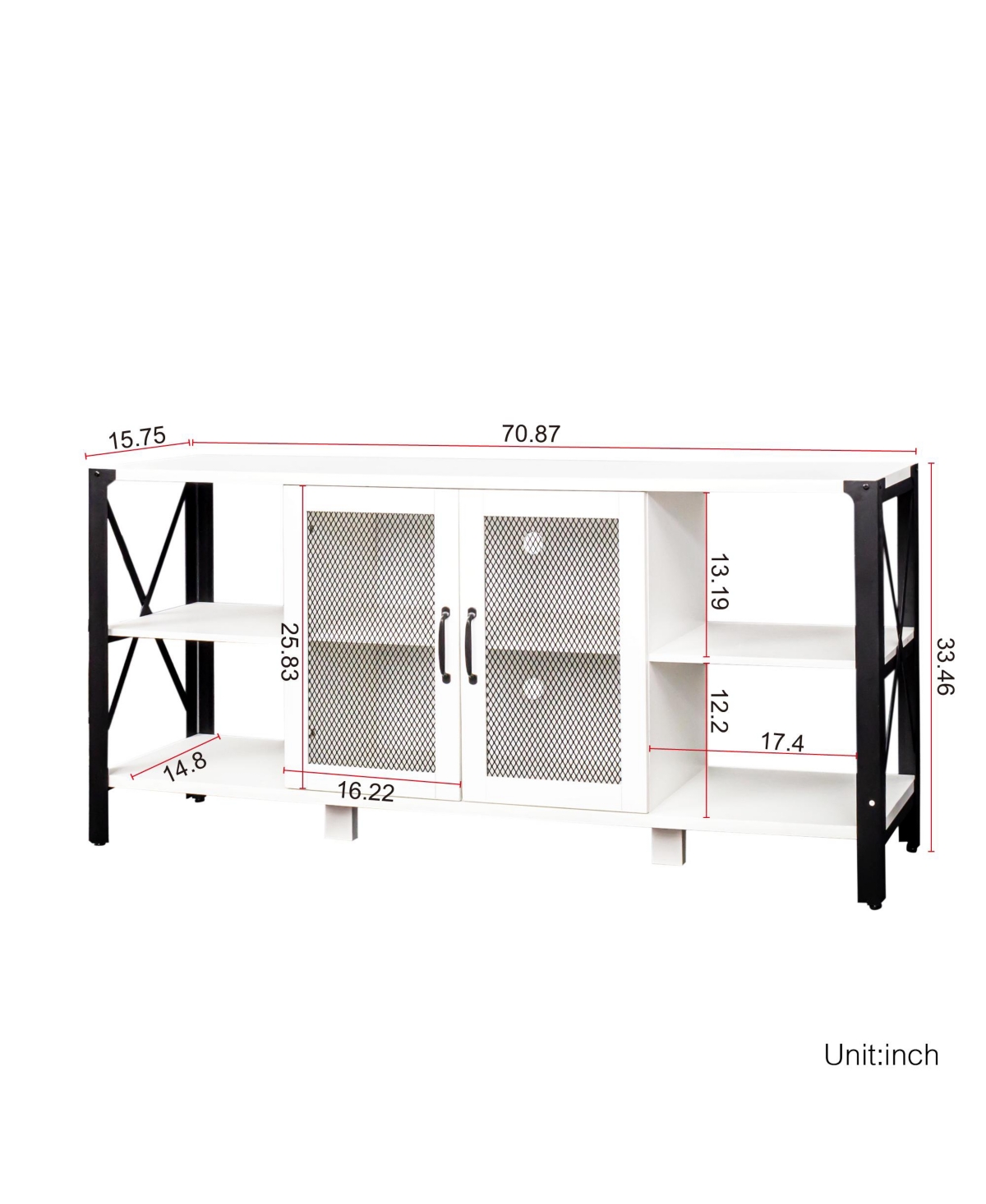 Streamdale Furniture Industrial Farmhouse Tv Stand for Living Room & Bedroom