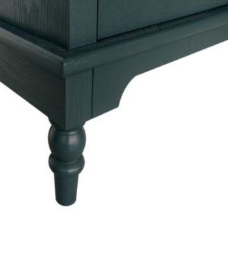 3-Drawer Carved Dresser Chest with Metal Handles