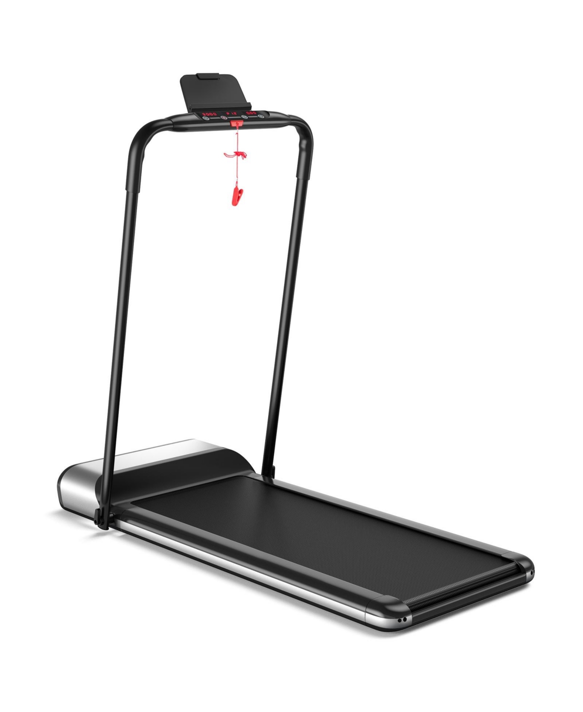 Ultra-thin Electric Folding Motorized Treadmill with Lcd Monitor Low Noise - Black