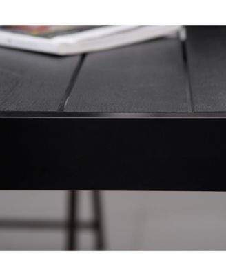 75" Outdoor Dining Table for 8, Aluminum Frame, Faux Wood Top