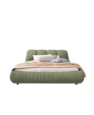 Streamdale Upholstered Platform Bed with Padded Backrest and Solid Wood Frame