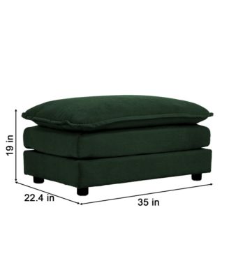 Comfy Modular Oversized L-Shaped Sectional Sofa with Ottoman (Green)