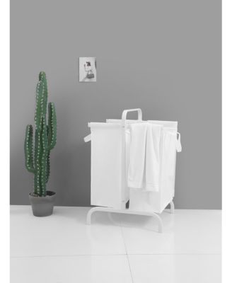 110L 2-Tier Laundry Hamper with Lid, Sorting Cards