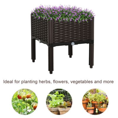Elevated Self-Watering Raised Garden Bed for Plants & Veggies