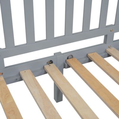 Streamdale Convertible Daybed with Guardrails, Drawers, Gray