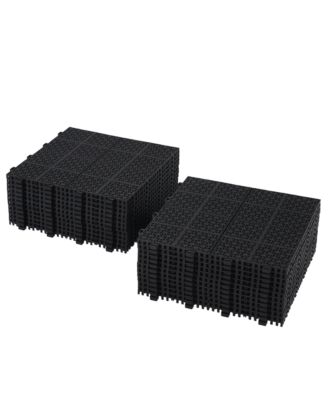 Black Interlocking Deck Tiles Waterproof, Strong, All-Weather