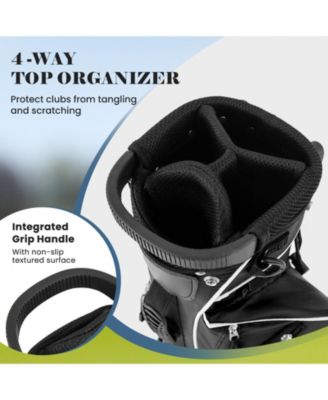 Golf Stand Cart Bag with 4 Way Divider Carry Organizer Pockets