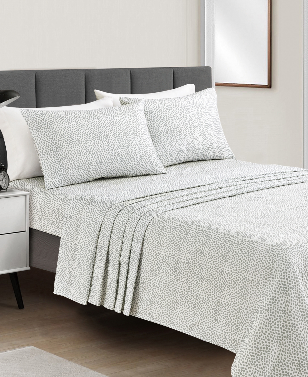 Fairfield Square Collection Microfiber Easy Care Printed 4-pc. Sheet Set, Full In Grey