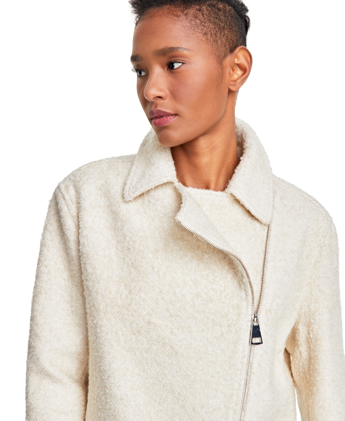 Boss Orange Women's Jabi Tweed Cropped Moto Jacket