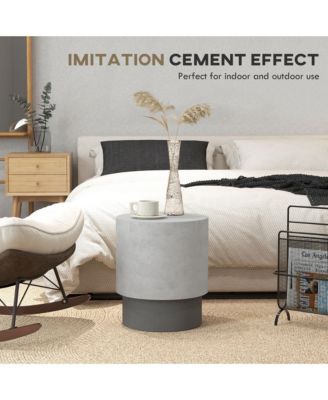 Round Concrete Side Table with Adjustable Feet