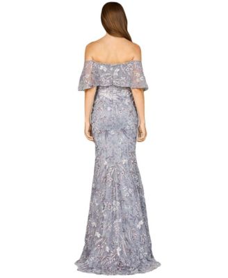 Women's Elegant Off Shoulder Embellished Gown