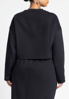 Women's Plus Size Oversized Cropped Sweatshirt