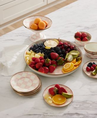 Rosy Check Appetizer Plates, Set of 4