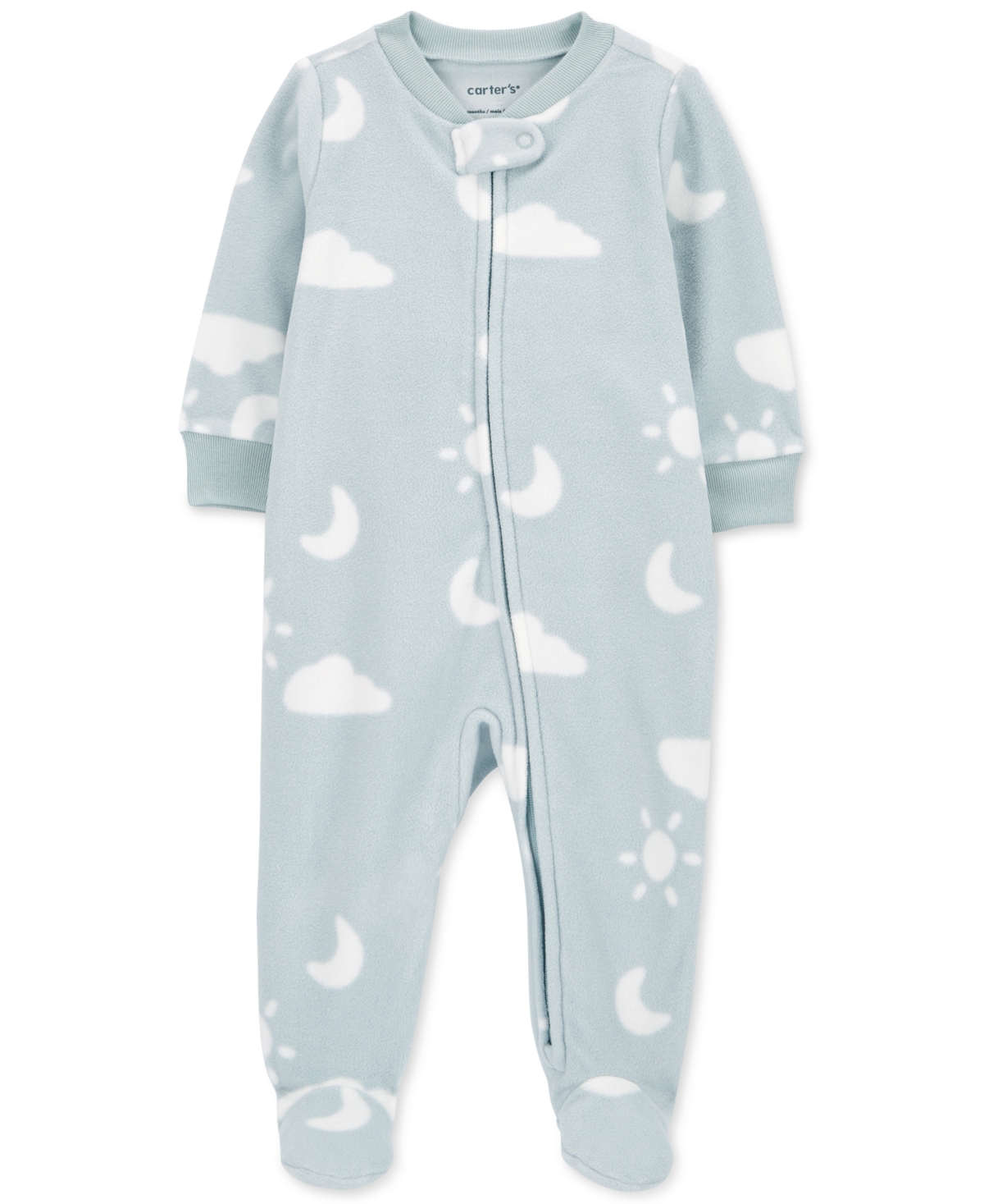 Carter's Baby Boys and Baby Girl 2 Way Zip-Up Sleep & Play Fleece Footie Pajamas