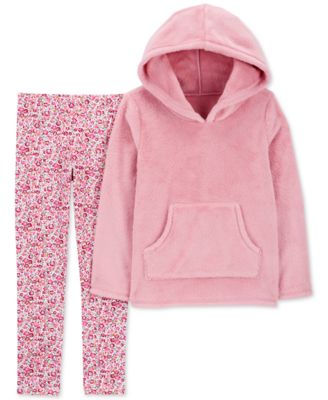 Carter's - Little Girls Velboa Hoodie & Printed Leggings Set