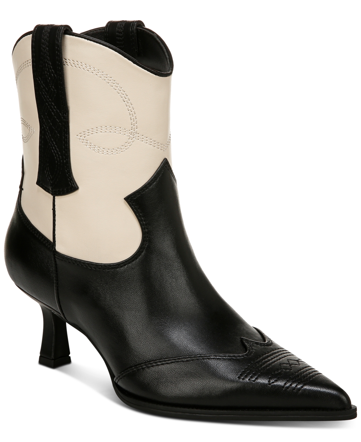 Circus Ny by Sam Edelman Women's Yolanda Kitten-Heel Western Booties -Vanilla Bean