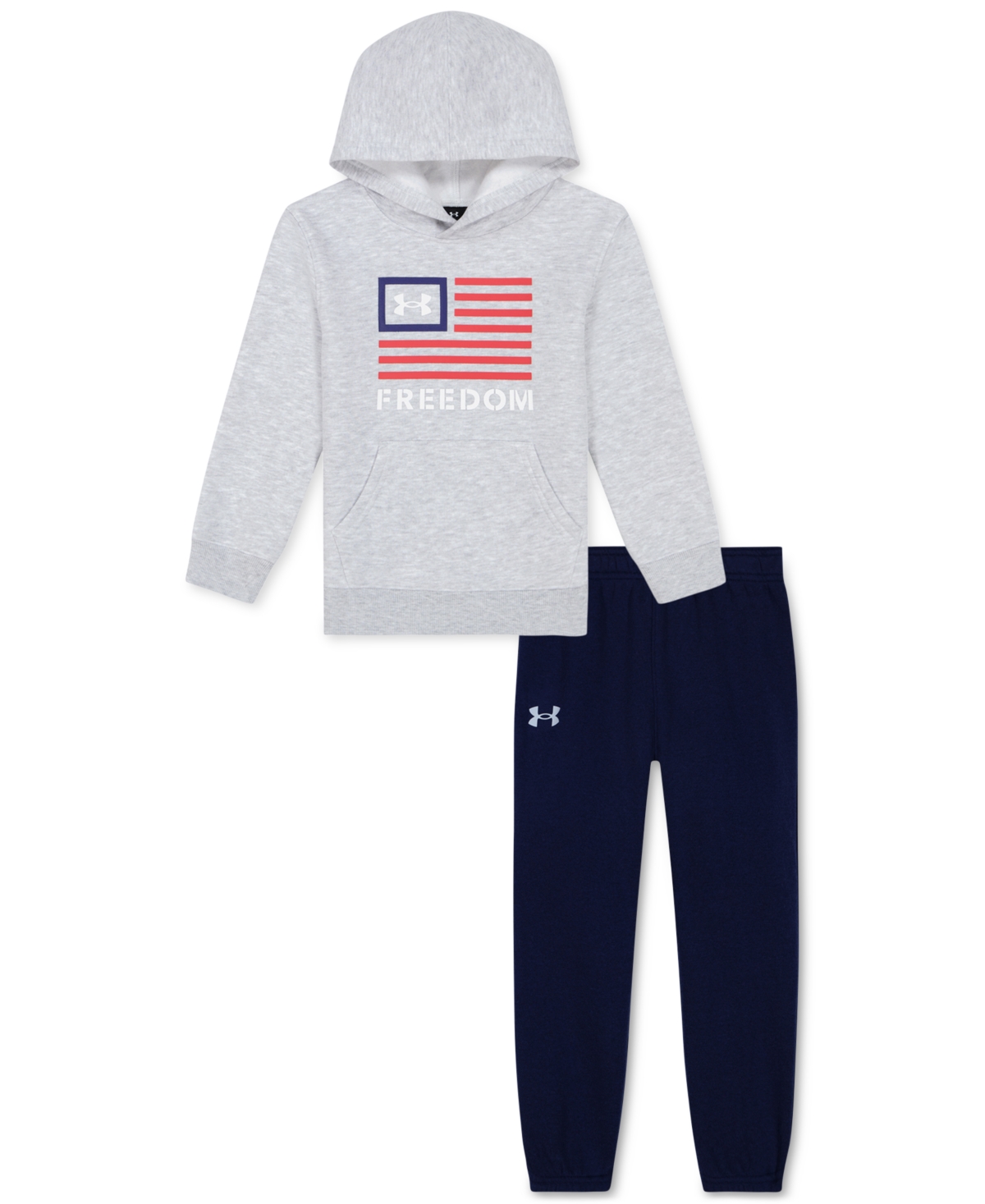 Under Armour Toddler & Little Boys Freedom 2-pc. Pullover Hoodie & Joggers Set In Mod Gray
