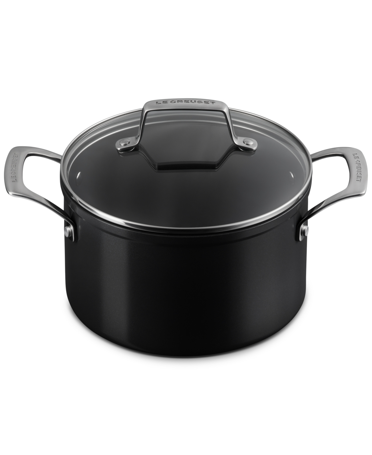 Le Creuset Essential Non-stick Ceramic Stockpot With Glass Lid, 4-quarts In No Color