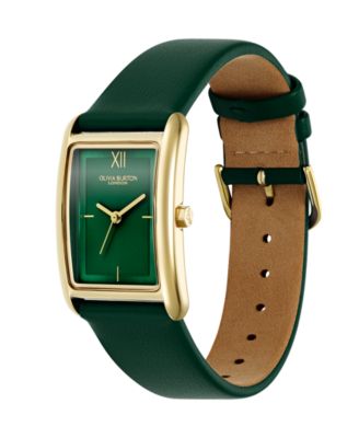 Women's Forest Green Leather Strap Watch 23mm