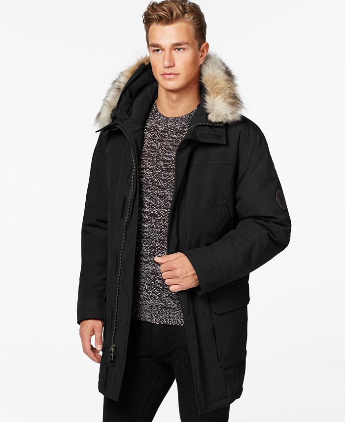 Calvin Klein Faux-Fur Hooded Jacket - Macy's