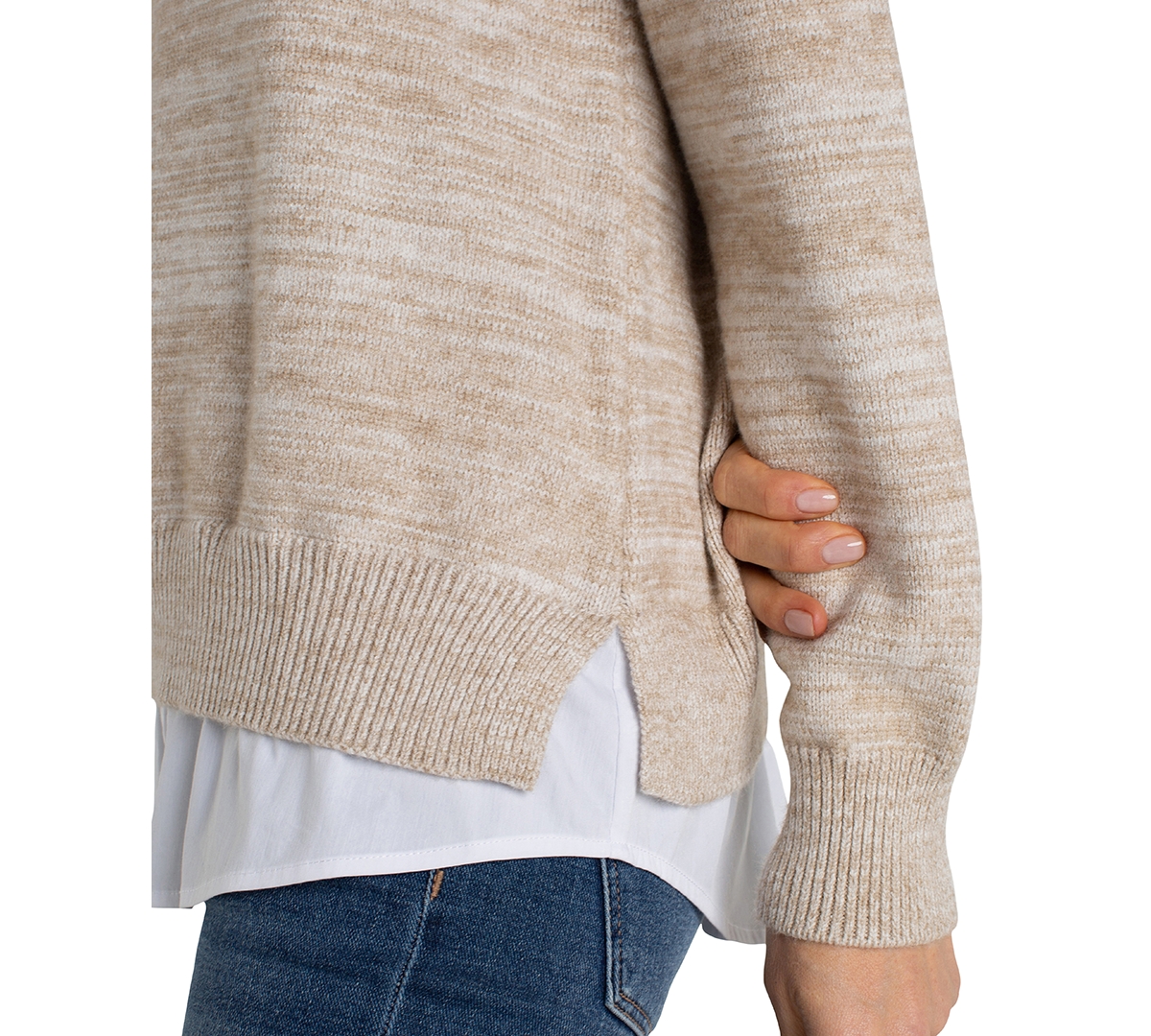 Liverpool Los Angeles Women's Layered-Look Sweater