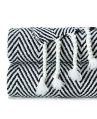 Premium Chevron Super-Soft Acrylic Throw with Tassels, 50" x 65"