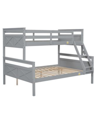 Streamdale Twin/Full Bunk Bed with Guardrail, Gray