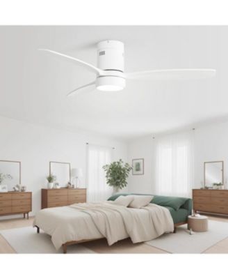 52" Ceiling Fan with Lights Remote Control Wood Blades Reversible DC Motor