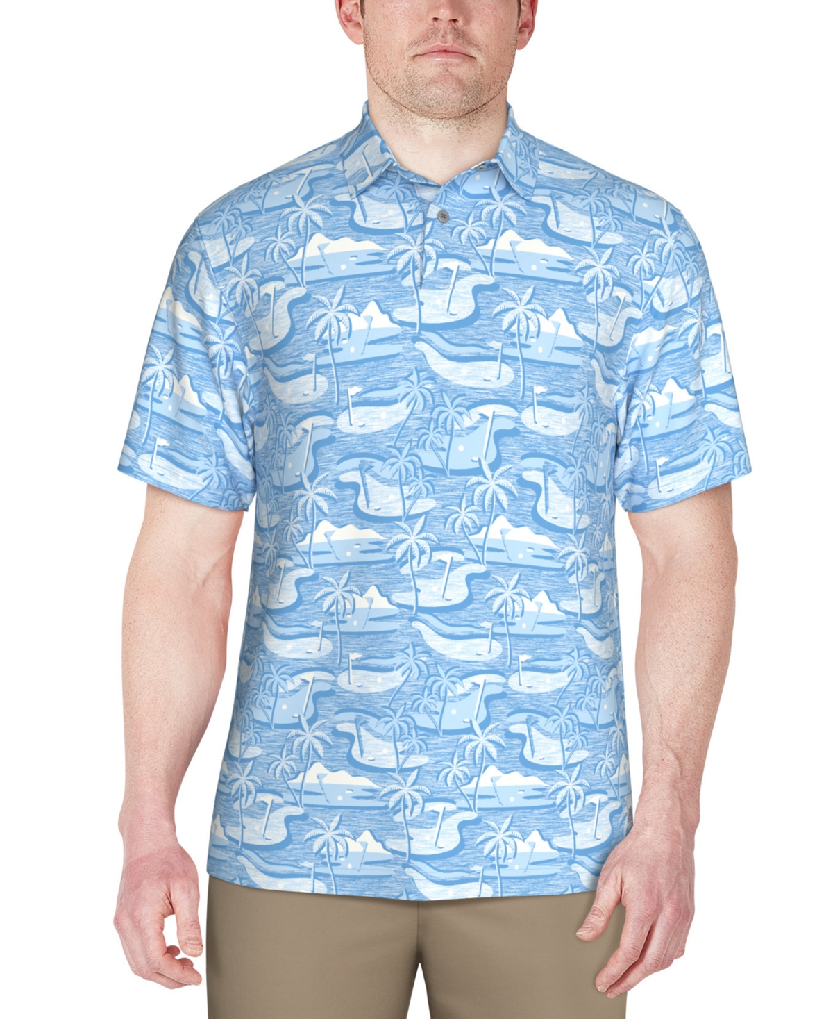 Pga Tour Men's Island Graphic Polo Shirt