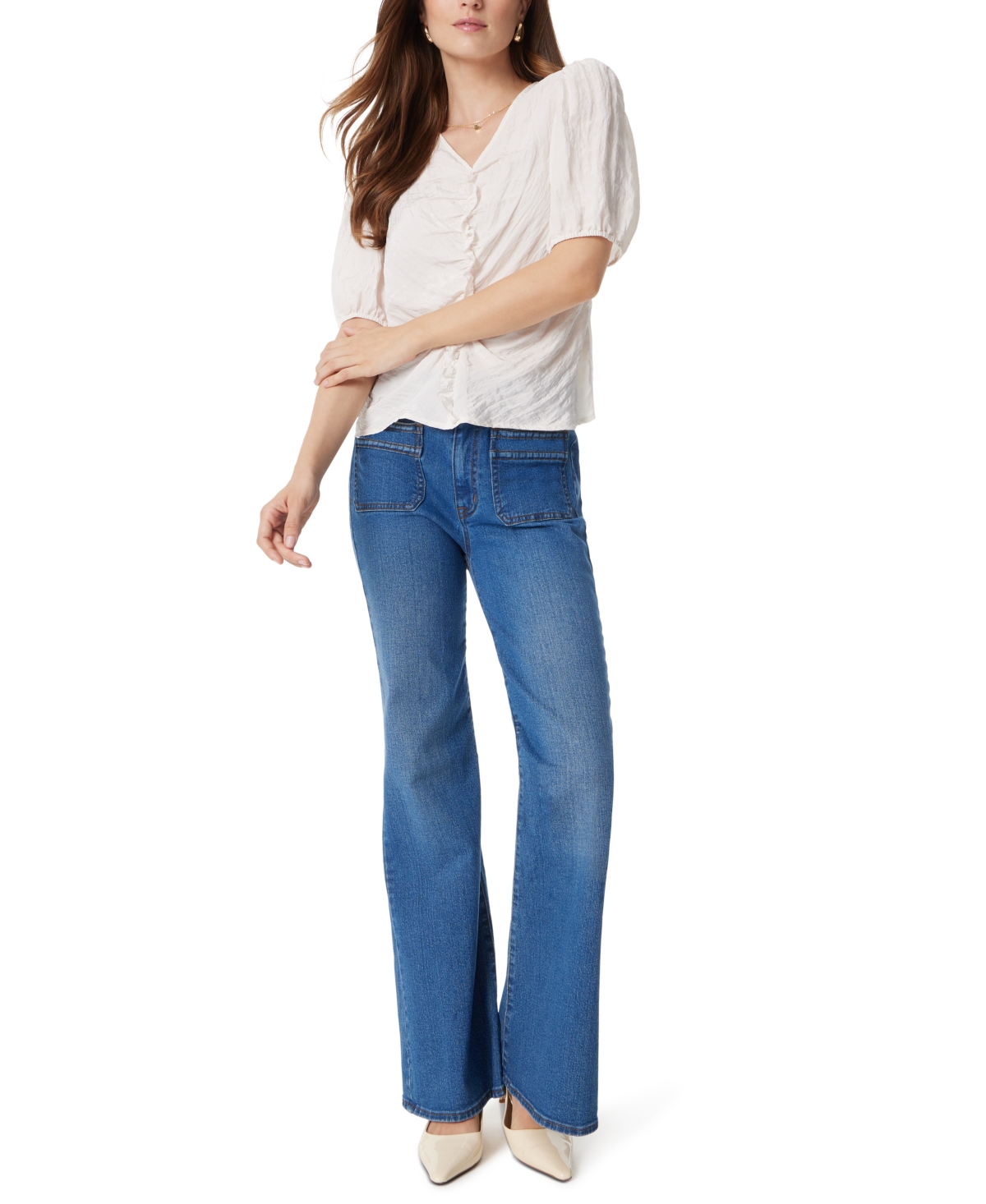 Sam Edelman Women's Dakota Ruffle Puff-Sleeve Top