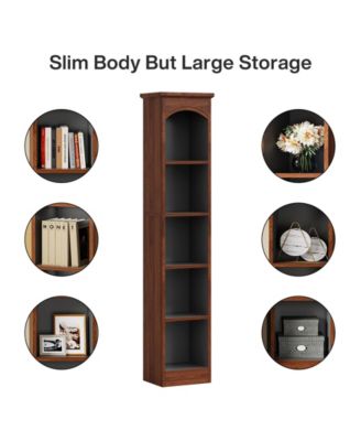 70.9-Inch Tall 5-Tier Modern Slim Corner Bookcase