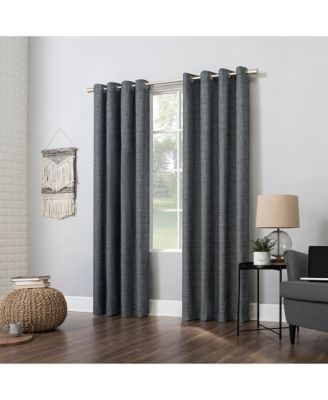 Kline Burlap Weave Thermal Extreme 100% Blackout Grommet Curtain Panel
