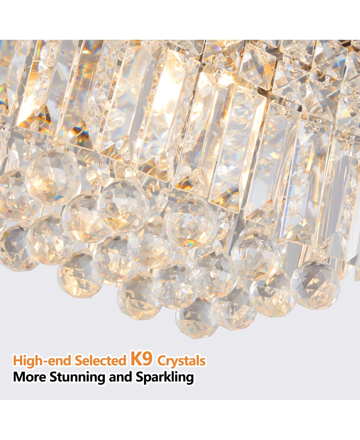 Streamdale Modern Rectangle Raindrop Chandelier for Dining Room