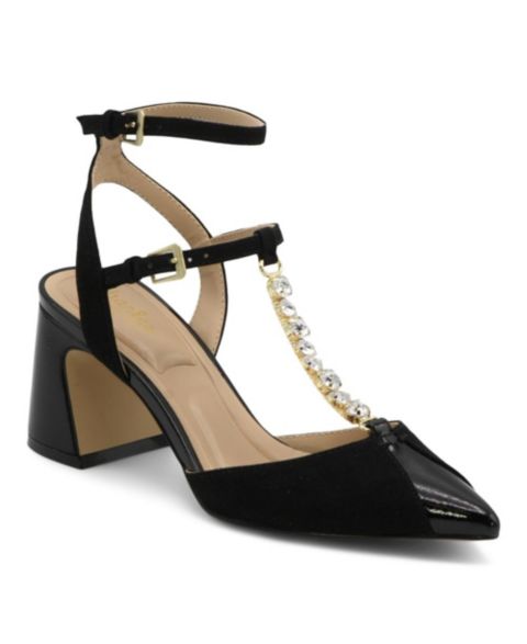 Женские туфли Charles by Charles David Aki Jeweled 2 band Chunky Heel, цвет: Чёрный