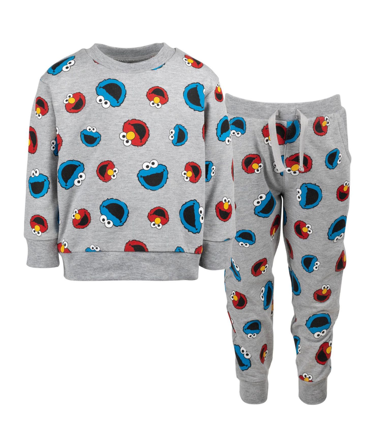 Комплект Sesame Street Sweatshirt and Fleece Pants Set для мальчиков-малышей, цвет: Серый — фото 1