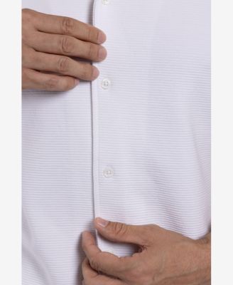 Men's Camp Collar Short Sleeve Textured Button-Up Shirt