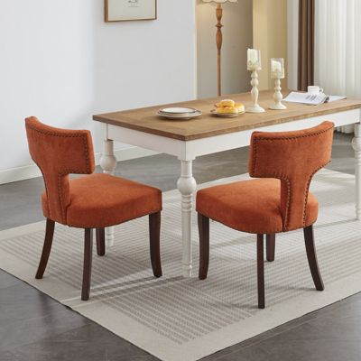 Set of 2 Fabric Mid Century Modern Dining Chairs