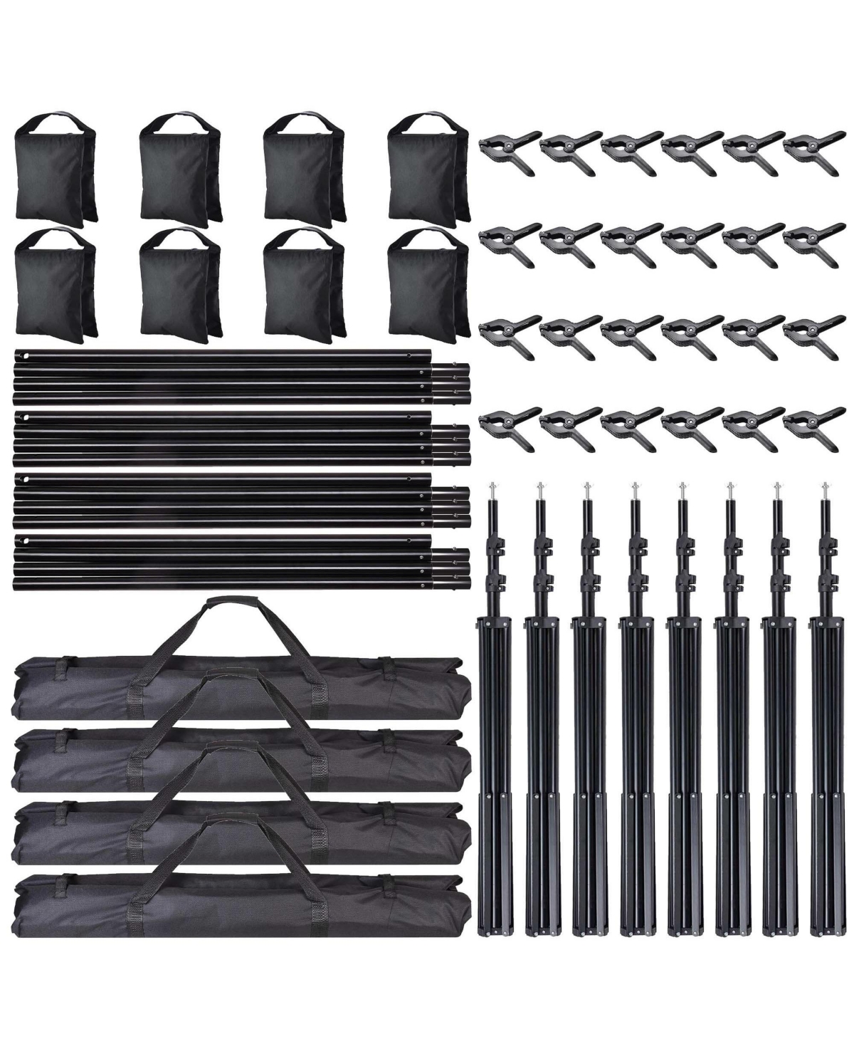 Yescom 7x10Ft Photography Background Backdrop Support Stand Kit For Live Stream 4 Packs