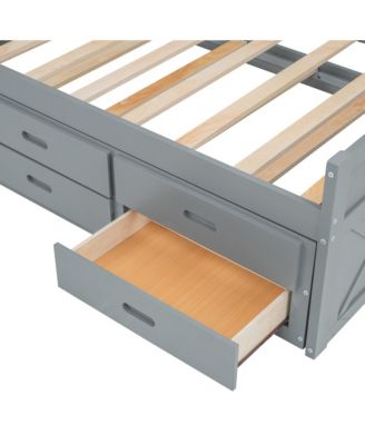 Streamdale Twin Bed with Storage Headboard and Trundle