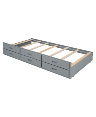 Streamdale Twin Bed with Storage Headboard and Trundle