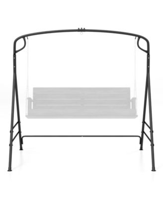 Outdoor Metal Swing Frame with Extra Side Bars-Black