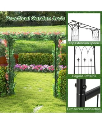 81 Inch Garden Arbor Metal Archway for Climbing Plants-Black