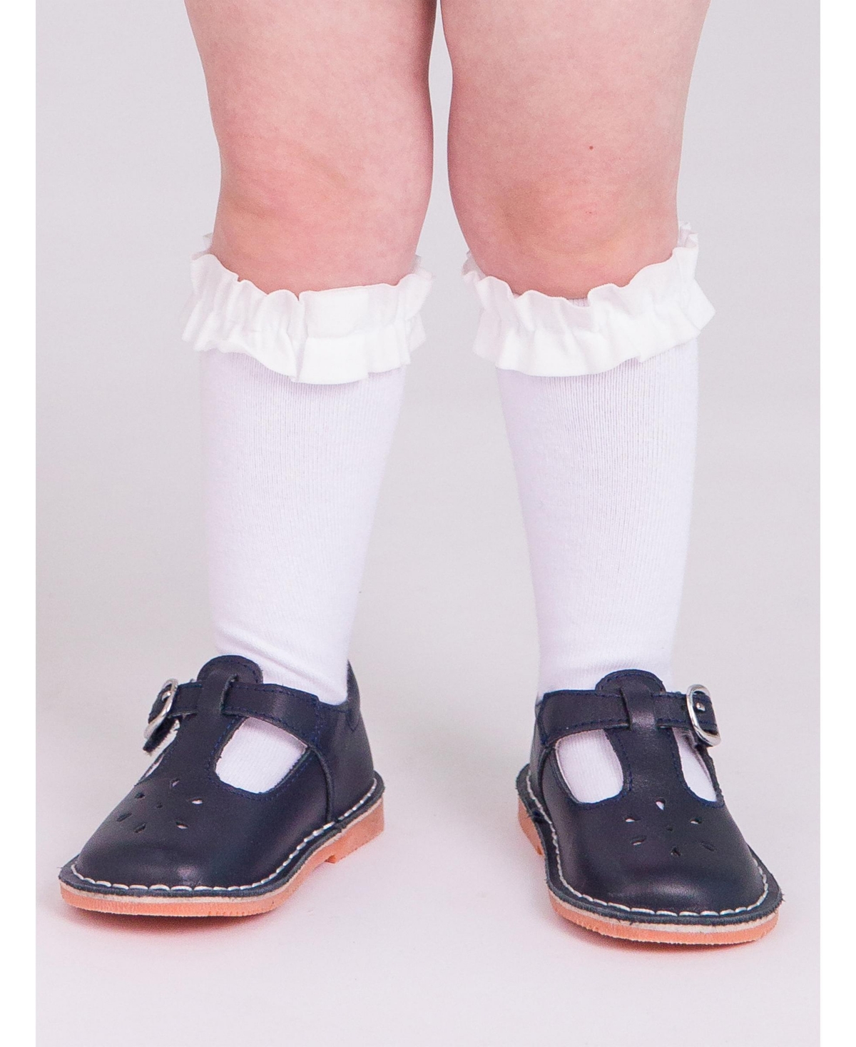 RuffleButts Girls 3-Pack Knee High Socks -white/fir green
