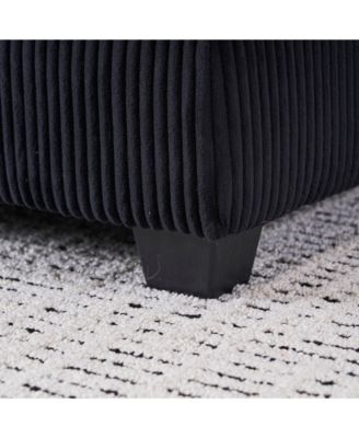 56.3" Corduroy Sofa with Toss Pillows and Ottoman