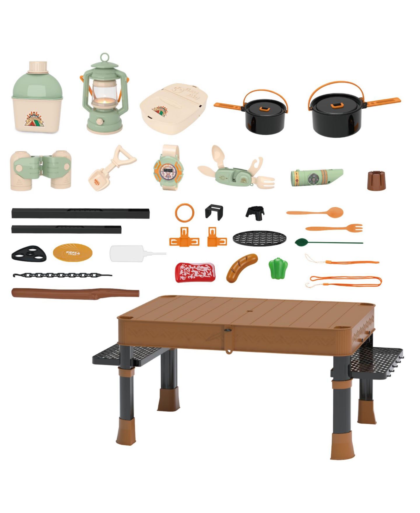 Детские игрушки Contixo Camping Wilderness Explorer Adventure Kit Multi-Piece Playset, Ages 3+, цвет: Коричневый — фото 3