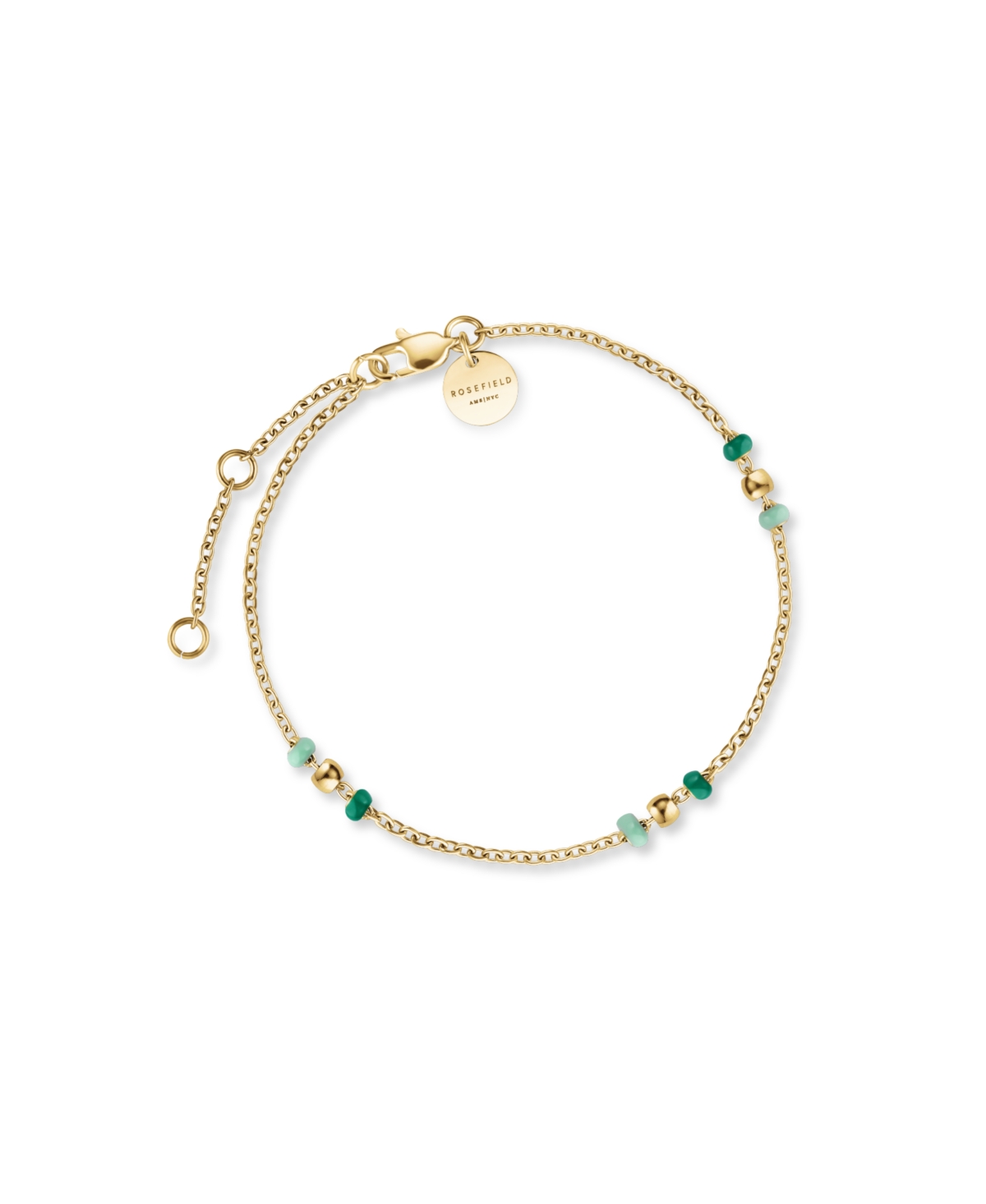 Emerald Dotted Bracelet In 14K Yellow Gold Plated Stainless Steel - Gold