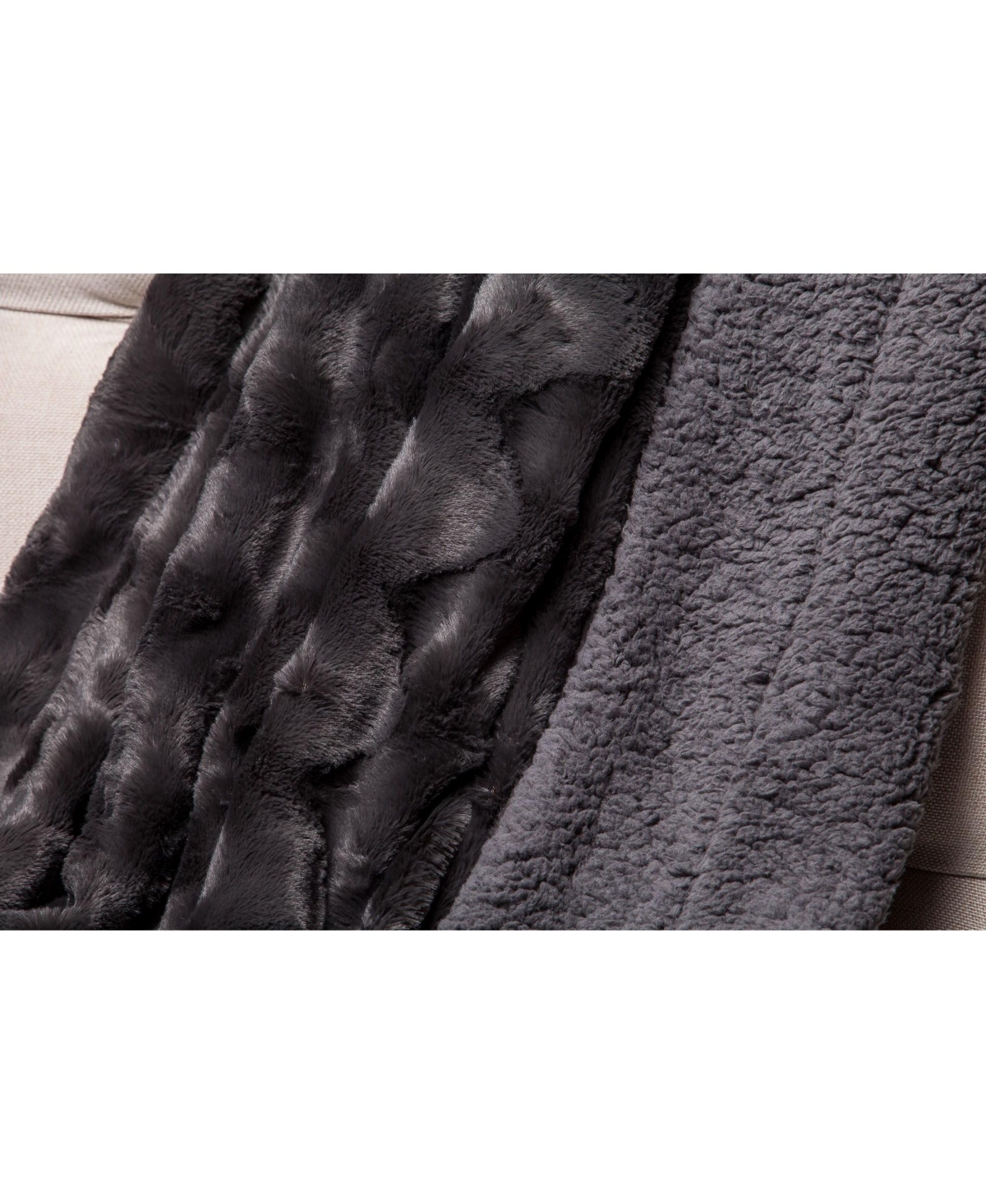 Chanasya Premium Soft Wave Faux Fur Blanket - Soft, Lightweight Reversible Sherpa & Minky Blanket - 50